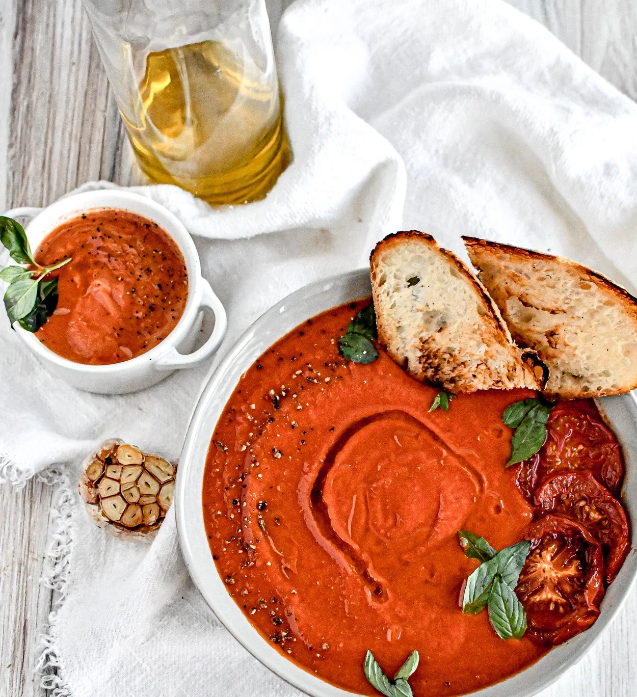 Creamy Vegan Roasted Red Pepper & Tomato Soup