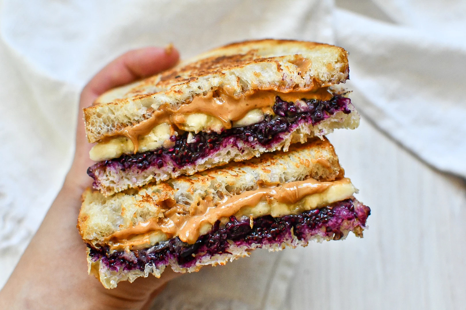 Decadent Grilled And Stuffed PB&J - Simply Unbeetable