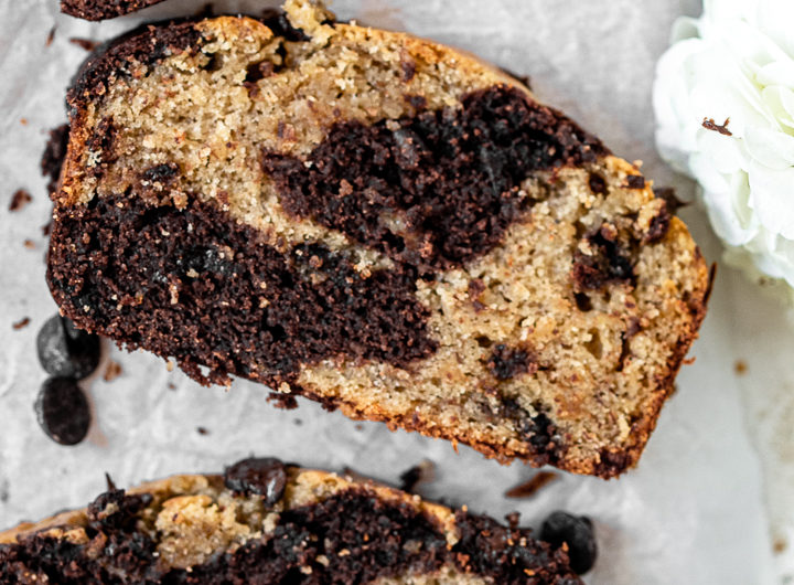 Peanut Butter & Chocolate Marbled Banana Bread
