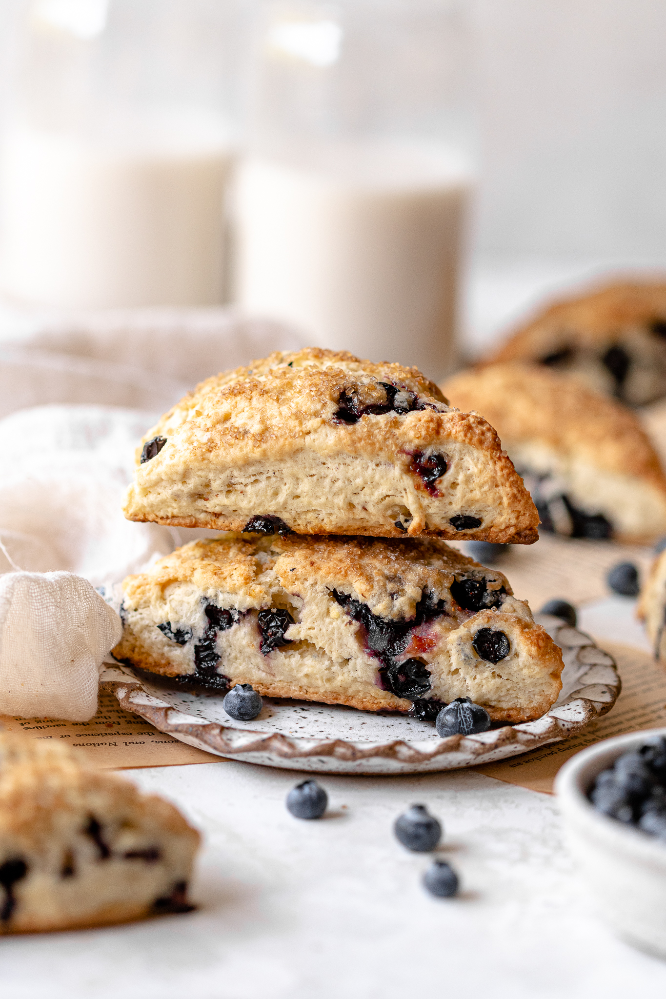Easy Thick &amp; Buttery Blueberry Scones - Simply Unbeetable