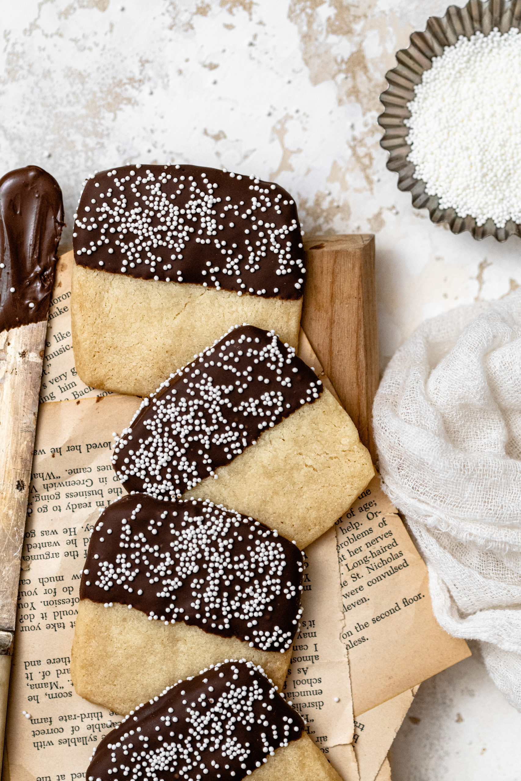 Easiest Ever Chocolate Dipped Shortbread Cookies
